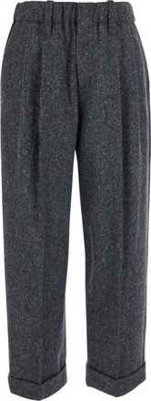 Brunello Cucinelli Grey Regular Pleated Pants