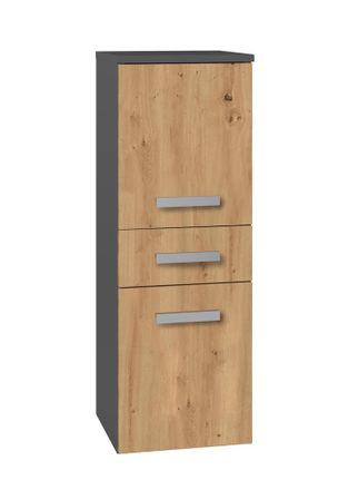 Hucoco Hucoco - Nina - Mueble De Ba&ntilde;o 2 Puertas + 1 Caj&oacute;n - 30x30x85cm - Columna Baja De Almacenaje Para Ba&ntilde;o