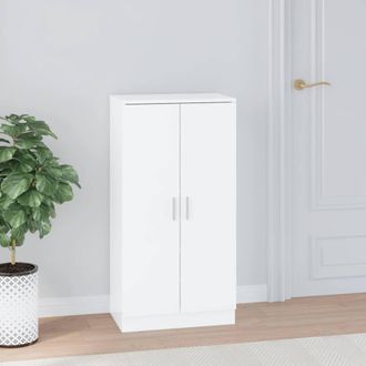 Berkfield Home Shoe Cabinet High Gloss White 55x35x108 cm Engineered Wood | Size: 55 x 35 x 108 cm