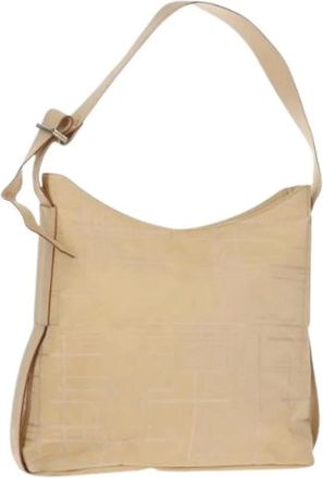Ferragamo Pre-owned Shoulder Bags, female, Beige, Size: ONE SIZE Pre-owned Nylon Shoulder Bag