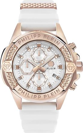 Philipp Plein The $kull Chrono Mens White Watch PWWFA0325 Silicone - One Size