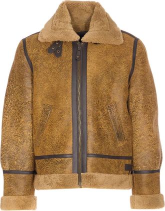 Schott NYC Giacca con ricamo - Marrone