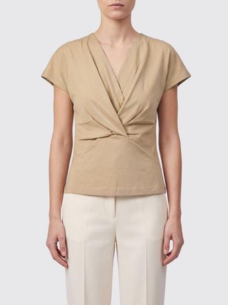 Isabel Marant Draped V-Neck Short-Sleeved Cotton Top