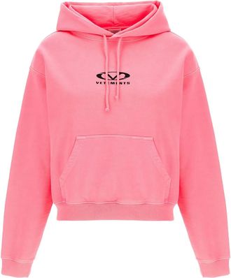 VETEMENTS Felpa con cappuccio e logo - Rosa