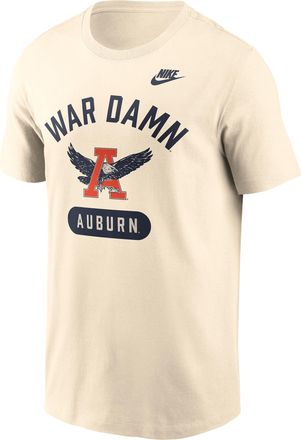 Nike Auburn Legacy Arch Helmet Nike Mens College T-Shirt in White | N19915AAUV-FMQ