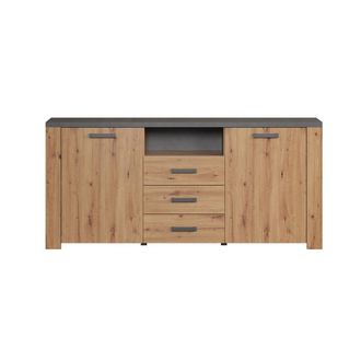 Calicosy Aparador 2 puertas 3 cajones y 1 niche l180 cm - efecto madera clara