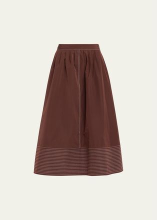 Rosie Assoulin Paneled Hem Midi Skirt