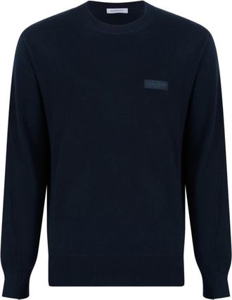 Givenchy Wool Crewneck Sweater - Heren - Ronde hals truien - Blauw - L - Wol - Truien & Vesten