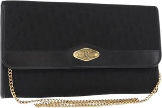 Dior Pre-owned Trotter Canvas Schoudertas - Dames - Vintage Clutch - Zwart - ONE Size - Leer - Vintage
