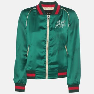 Maje Green Nylon Zip-Front Jacket