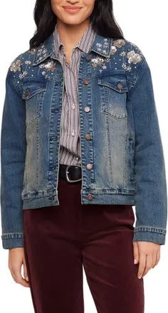 Karen Kane Embellished Denim Jacket at Nordstrom, Size X-Large