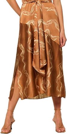 Misa Lisa Midi Dress In Copper Linear Wave
