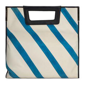 Moschino Striped handbag - female - Moschino - Shopping Bags - White - ONE SIZE - Bags