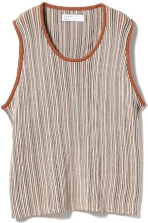 Beams Plus Sleeveless Tops, male, Multicolor, L, Multi-color Knit Tank Top