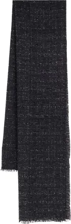 Faliero Sarti Lurex Sjaal met Franjes - Dames - Accessoires - Blauw - Maat: ONE Size Katoen