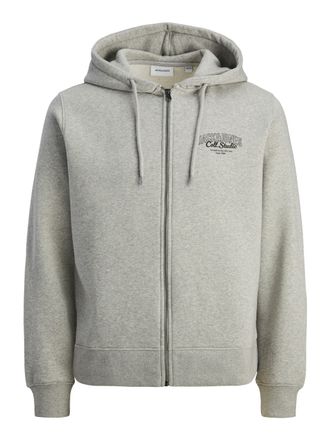 Jack & Jones Kapuzensweatjacke JACK & JONES JJMAKOTO SWEAT ZIP HOOD, Herren, Gr. M, light grau melange, angeraute Sweatware, Obermaterial: 80% Baumwolle, 20% Polye