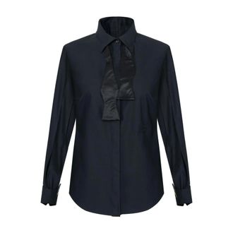 Elisabetta Franchi Dames, Blouses & Shirts, Zwart, Maat: 2XL Katoen