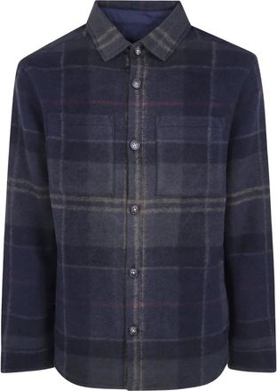 Barbour Woodlane Brushed Check Overshirt - Heren - Zomerjassen - Blauw - M - Wol - Jassen