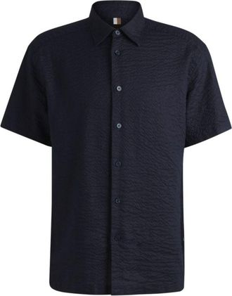 BOSS Relaxed-fit shirt in Italian linen seersucker
