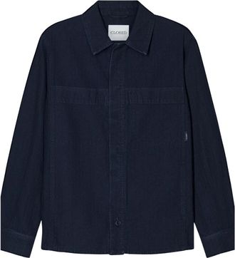 Closed C84322-54F-20-Dbl Katoenen Overhemd - Heren - Spijkerjassen - Blauw - XL - Katoen - Jassen