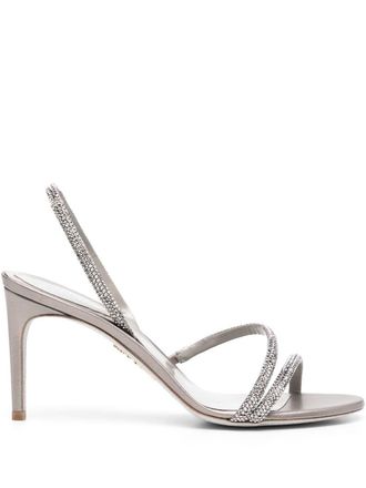 Rene Caovilla crystal-embellishment 88mm sandals - Grey