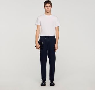Sandro Elasticated straight-leg trousers