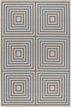 Safavieh Alfombra geom&eacute;trico de polipropileno beige/azul, 122 x 183 cm