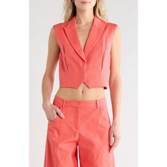 TWP Katie Notched Lapel Vest in Poppy at Nordstrom Rack, Size Xx-Small