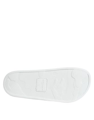 Dolce & Gabbana Logo-Embroidered Calfskin Slides - Black
