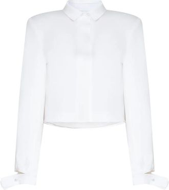 Gloria Coelho padded-shoulder cotton shirt - White