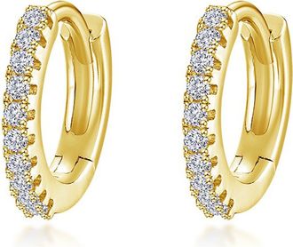 Lafonn Pav&eacute; Simulated Diamond Huggie Hoop Earrings in Gold at Nordstrom