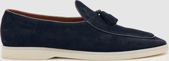 Reiss Navy Suede Tassel Loafers, U42