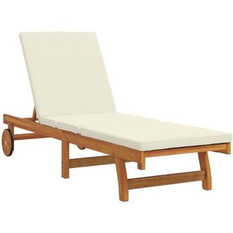 vidaXL Sun Lounger Reclining Brown 63 x 199 x 85cm Solid Acacia wood vidaXL