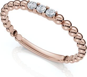 Pompeii3 Beaded Diamond Accent Ring 14k Gold or Platinum Lab Grown