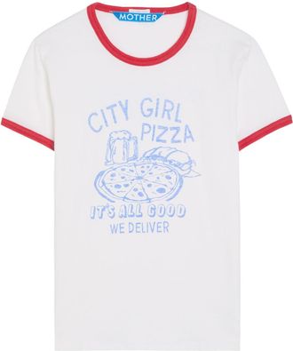 Mother The Lil Goodie Ringer Printed Cotton T-shirt - White - S (UK8-10 / S)