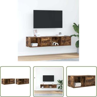 vidaXL vidaXL Armadio hi-fi - Mobili TV 2 pz Rovere Fumo 60x31x25,5 cm Legno Multistrato