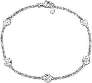 Delmar Lab Created White Sapphire Station Bracelet in Metallic Silver at Nordstrom Rack