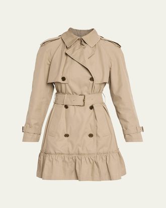Burberry Ruffle Belted Short Trench Coat