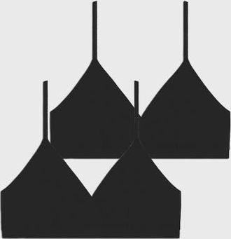 Stripe and Stare Crossover Bra Two Pack in Black at Nordstrom, Size X-Small