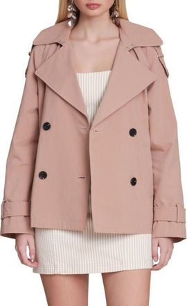 Avec Les Filles Double Breasted Short Trench Coat in Biscuit at Nordstrom, Size Xx-Large