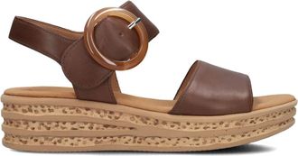 Gabor Bruine sleehak sandalen voor dames - Dames - Sleehakken - Bruin - 42 EU - Leer - Schoenen