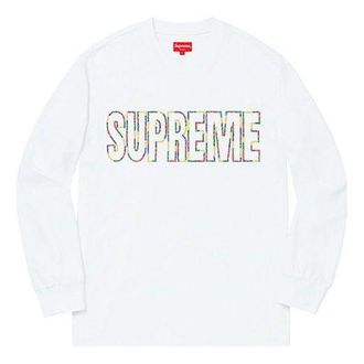 SUPREME SS19 International LS Tee White Logo Tee SUP-SS19-819