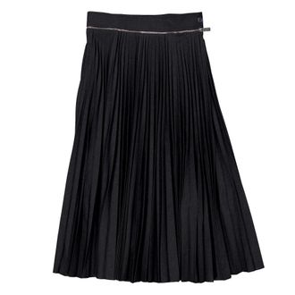 Burberry Pleated Wool-Blend Twill Midi Skirt, Brand Size 4 ( US Size 2 )