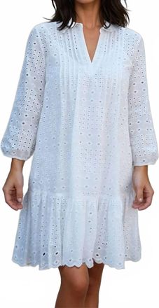 Vilagallo Taylor Eyelet Dress In White
