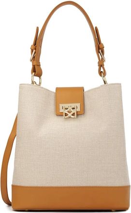 Kazar Unieke stof- en leren handtas - Dames - Handtassen - Beige - ONE Size - Leer - Tassen