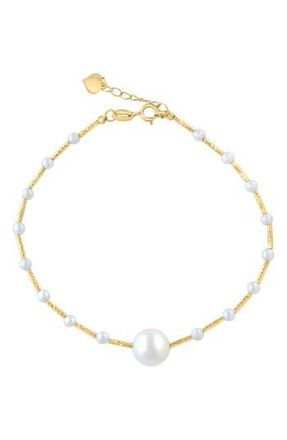 Effy 14K Gold 2.5-8.5mm Freshwater Pearl Station Bracelet in White at Nordstrom Rack