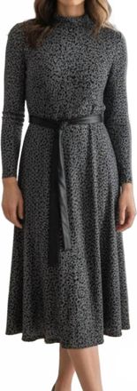 Anne Klein Mock Neck Midi Dress In Black
