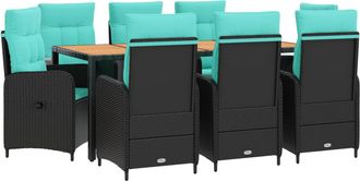 vidaXL Juego De Comedor Para Exteriores 9 Uds. Vidaxl