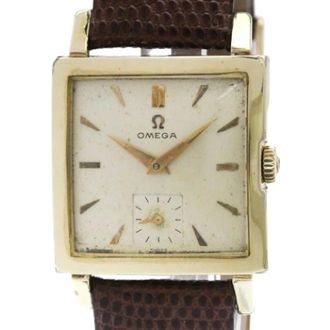 Omega Pre-owned 6264 Polshorloge - Heren - Pre-owned - Beige - Maat: ONE Size Leer