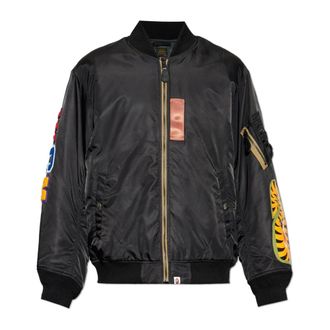 A Bathing Ape Shark Bomber Jacket - Heren - Bomber jackets - Zwart - 2XL - Polyester - Jassen